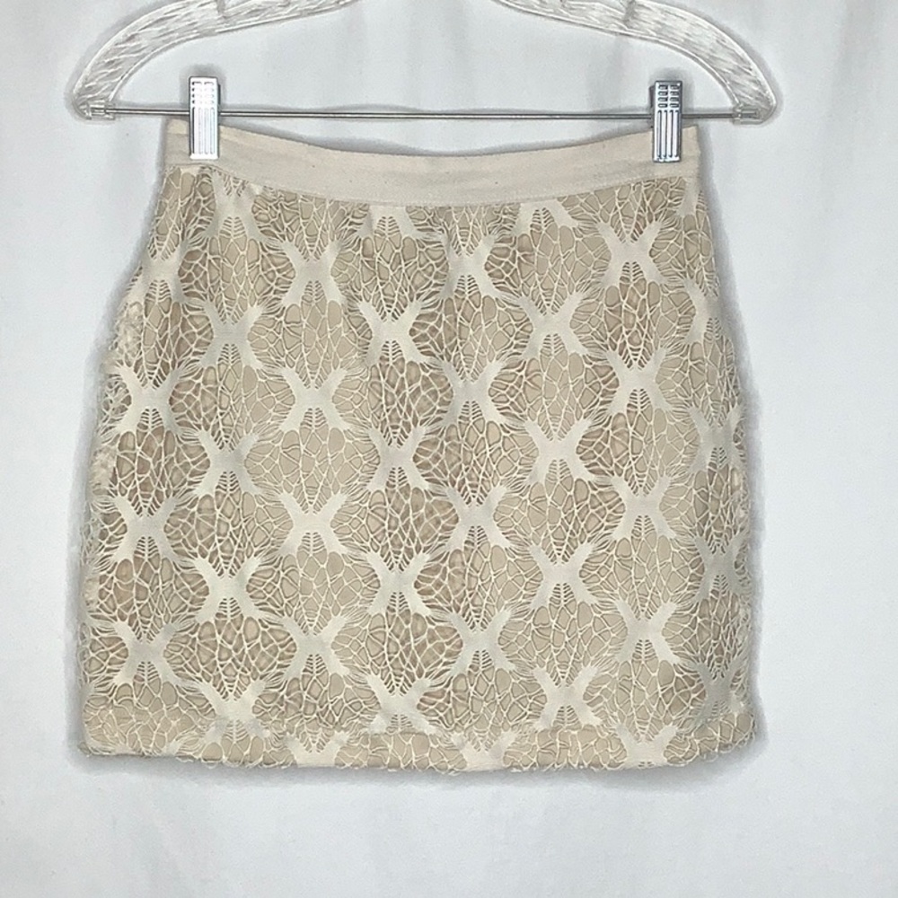 Boho Crochet Lace Detail Mini Skirt Size Small